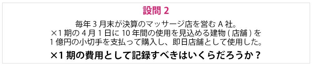 適切な費用計上に関する設問です