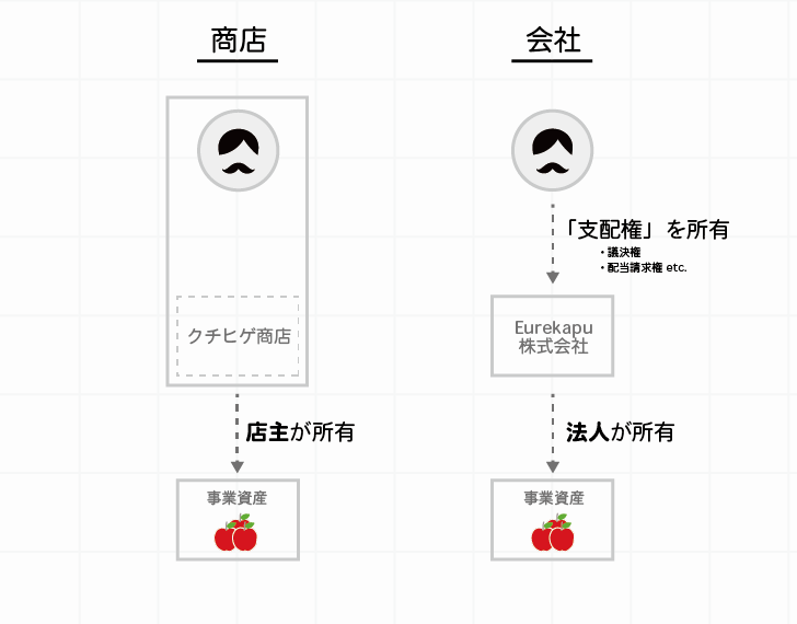 店主は事業資産を所有していますが、出資者が事業資産を所有していないことを説明しています